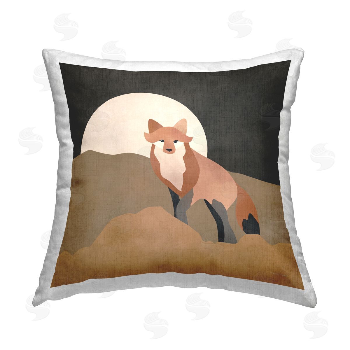 Rachel Nieman Fox & Full Moon Printed Plush Polyester Throw Pillow
