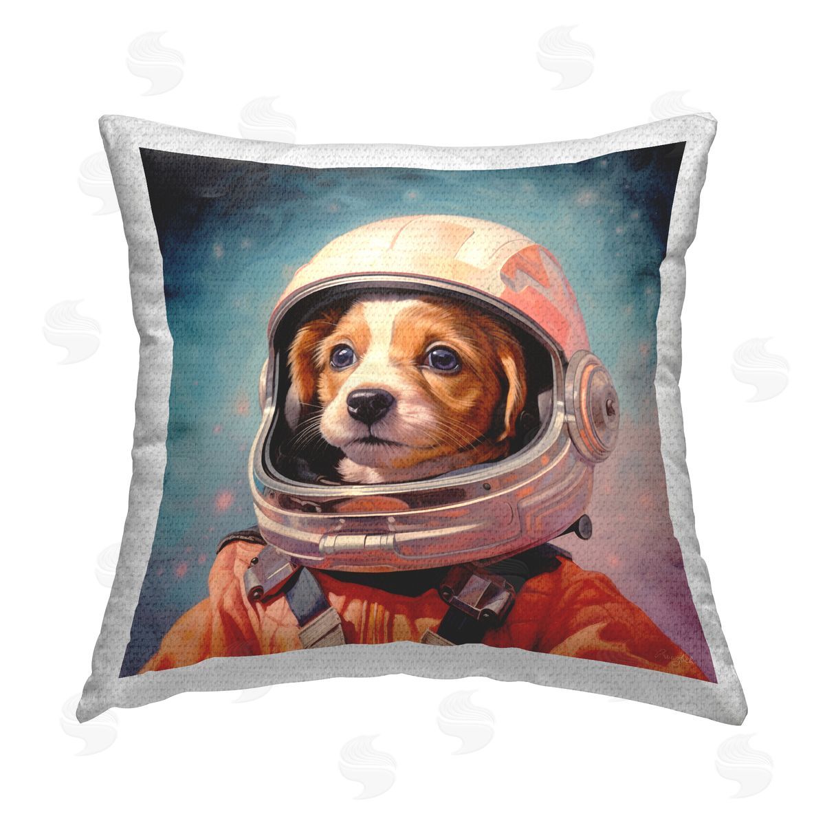 Roozbeh Outer Space Puppy Outdoor Quick-Dry Polyester Printed Throw Pillow