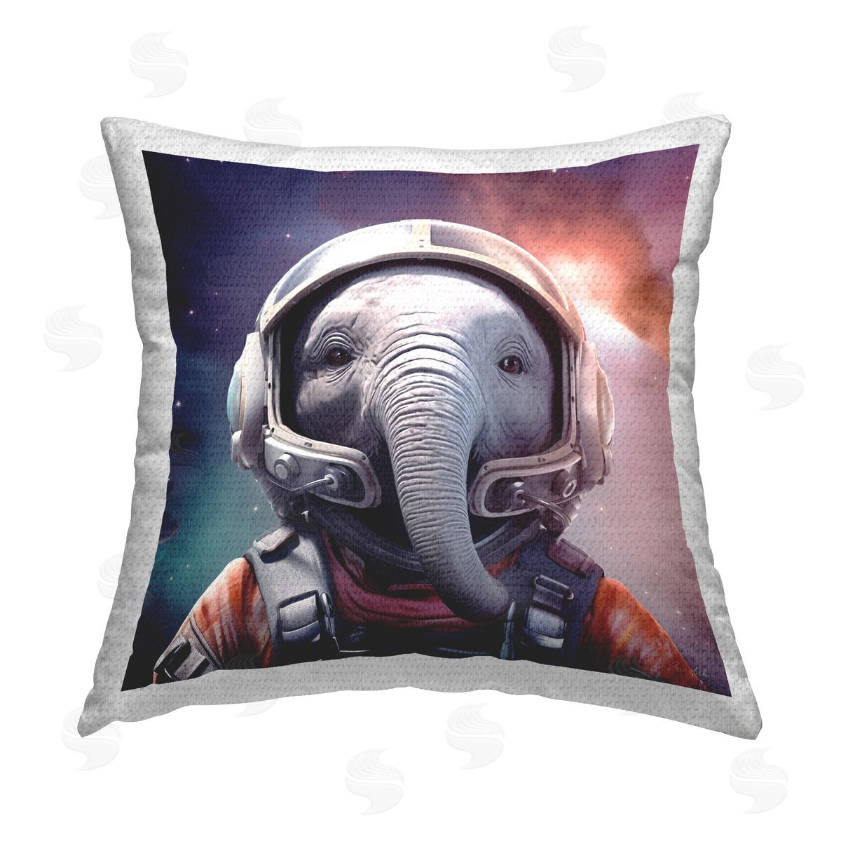 Roozbeh Elephant Space Astronaut Outdoor Quick-Dry Polyester Printed Throw Pillow