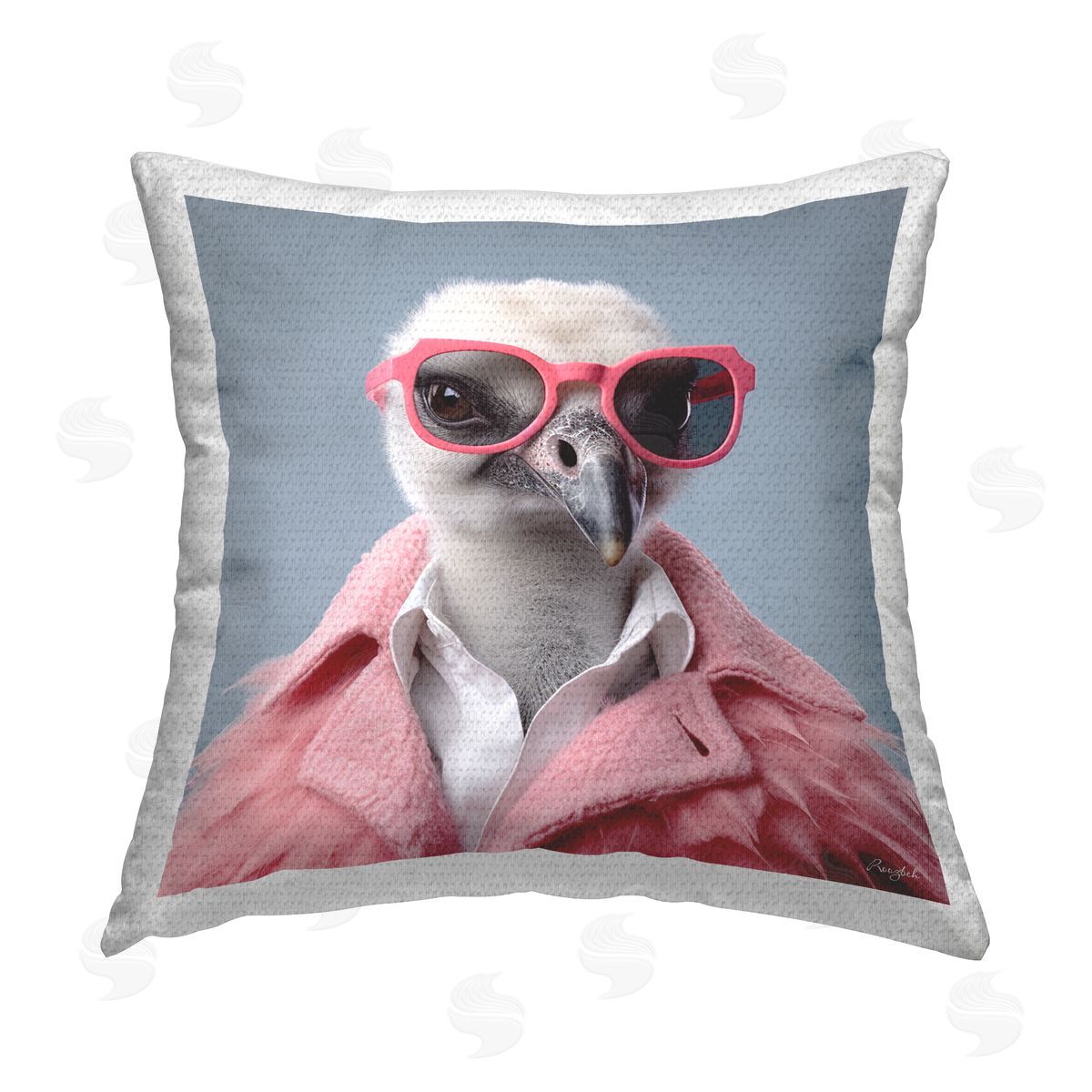 Roozbeh Trendy Vulture Bird Outdoor Quick-Dry Polyester Printed Throw Pillow