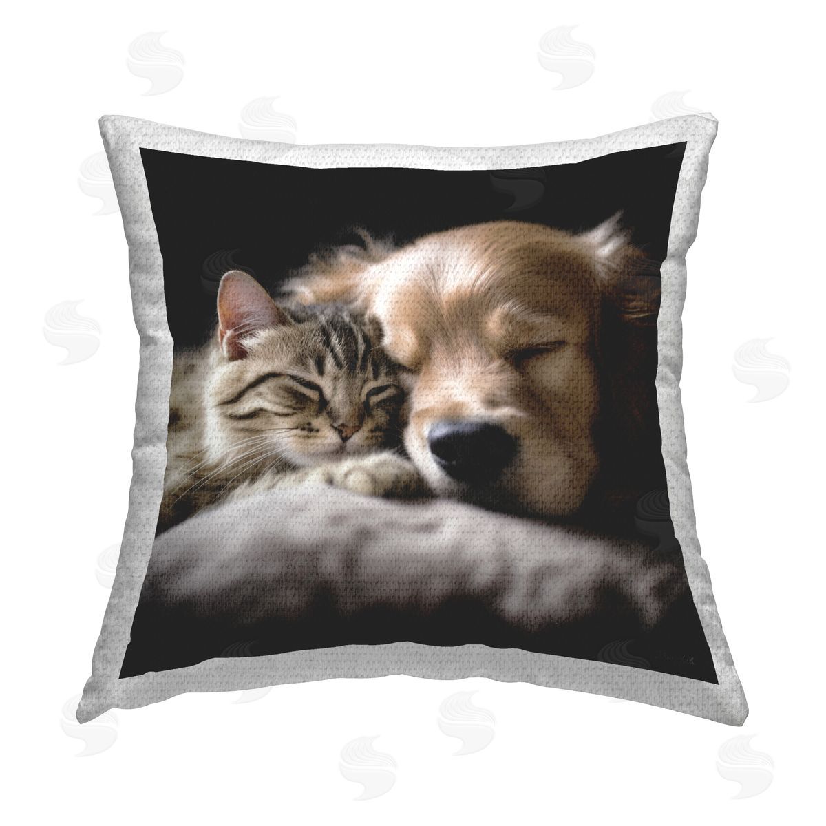Roozbeh Sleeping Dog & Cat Outdoor Quick-Dry Polyester Printed Throw Pillow