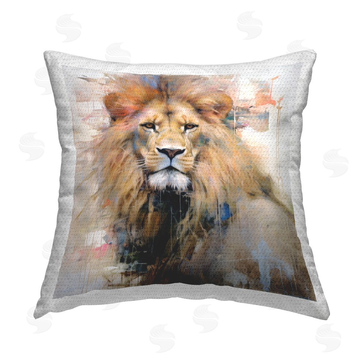 Ray Powers Modern Lion Portrait Outdoor Quick-Dry Polyester Printed Throw Pillow