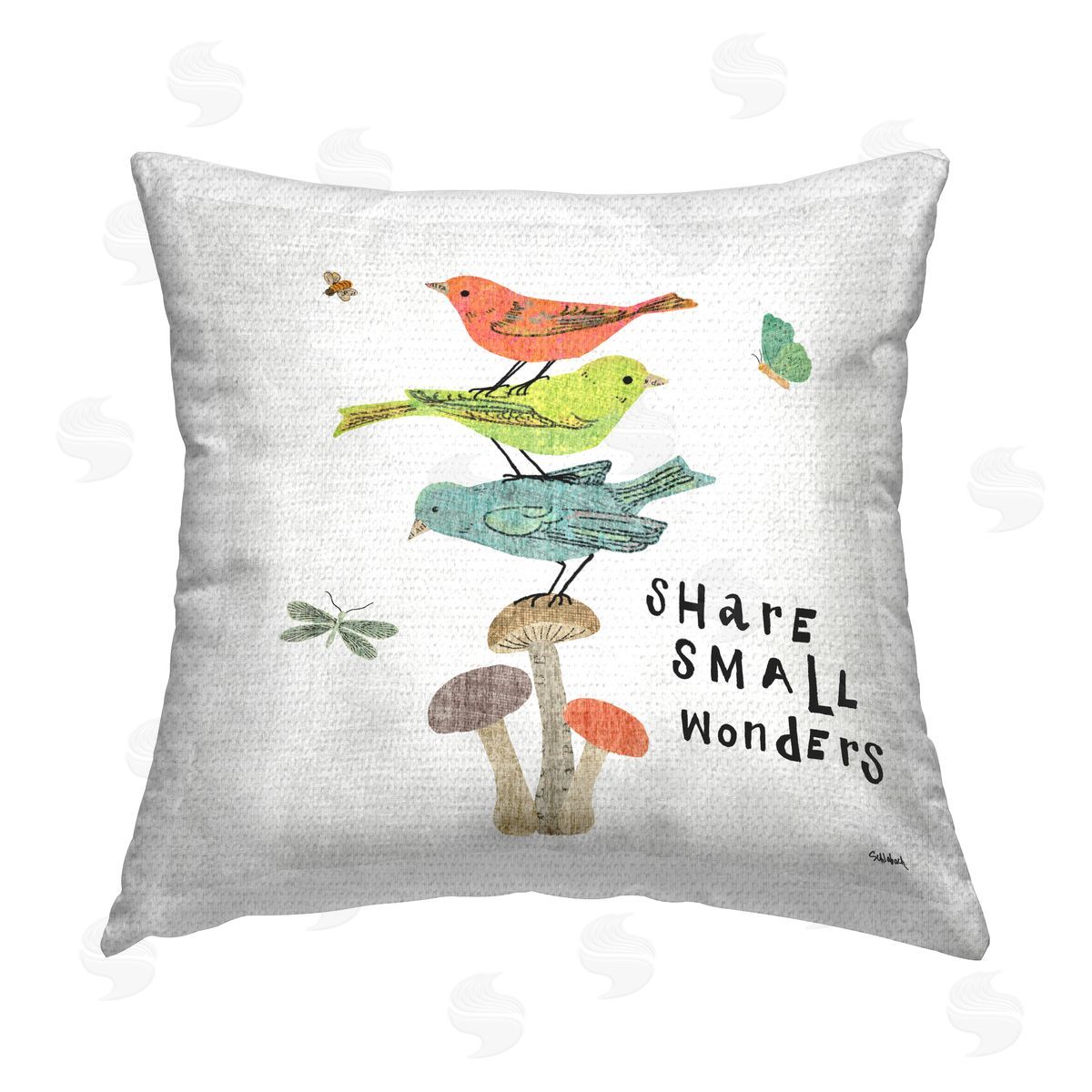 Sue Schlabach Share Small Wonders Phrase Outdoor Quick-Dry Polyester Printed Throw Pillow