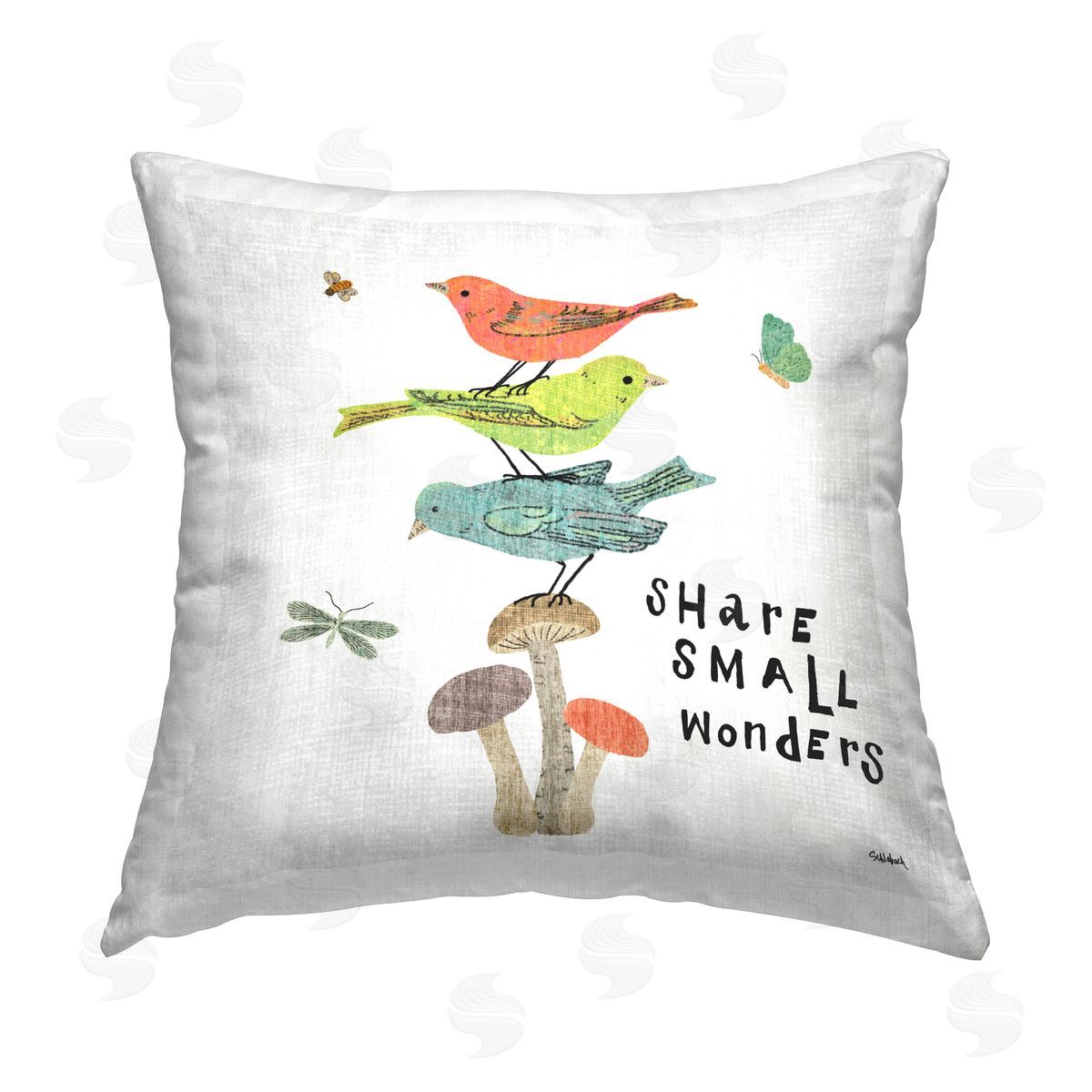 Sue Schlabach Share Small Wonders Phrase Printed Plush Polyester Throw Pillow