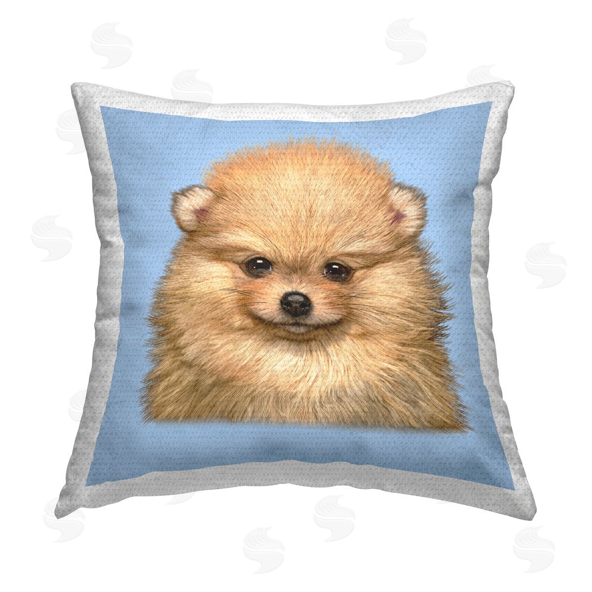 Vincent Hie Pomeranian Dog Face Outdoor Quick-Dry Polyester Printed Throw Pillow