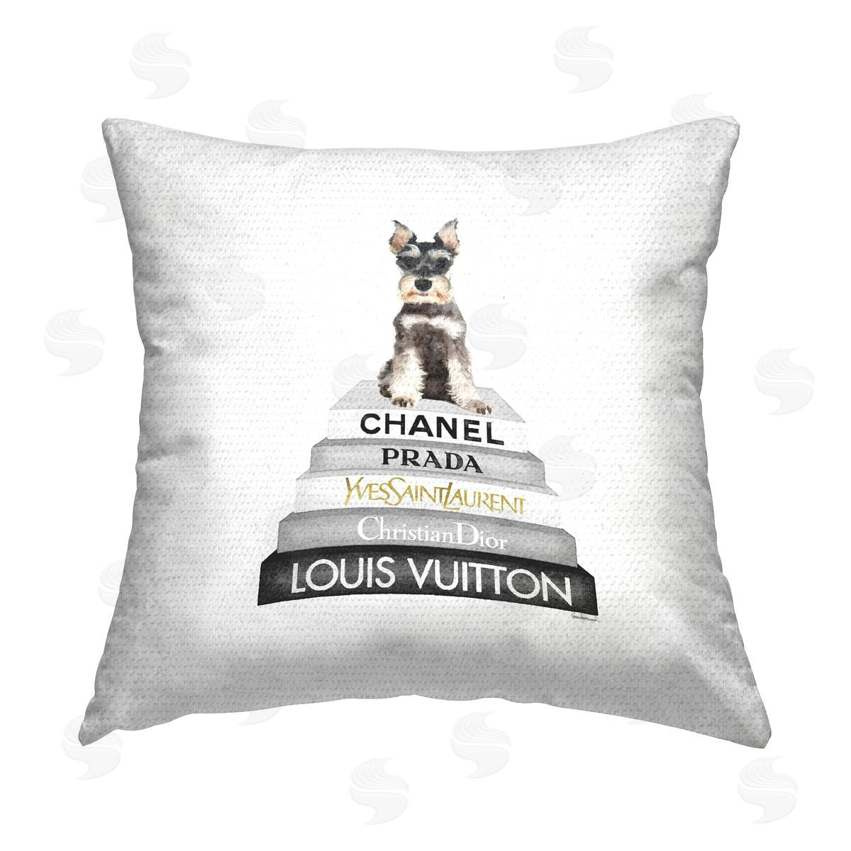 Amanda Greenwood Terrier & Glam Books Outdoor Quick-Dry Polyester Printed Throw Pillow