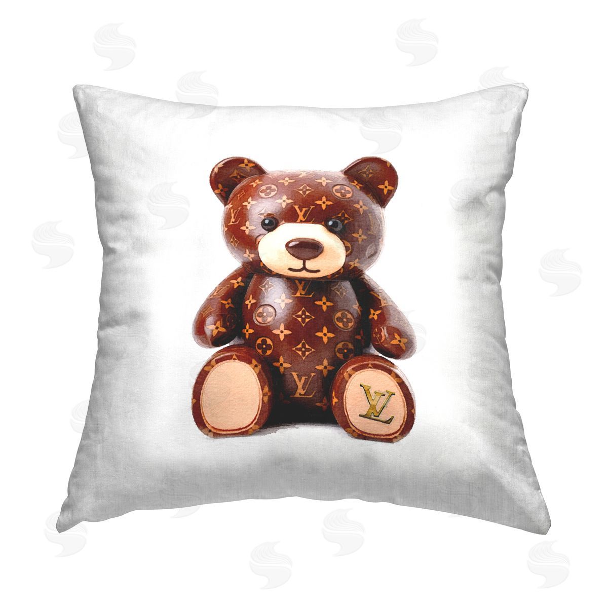 Amanda Greenwood Glam Pattern Bear Printed Plush Polyester Throw Pillow