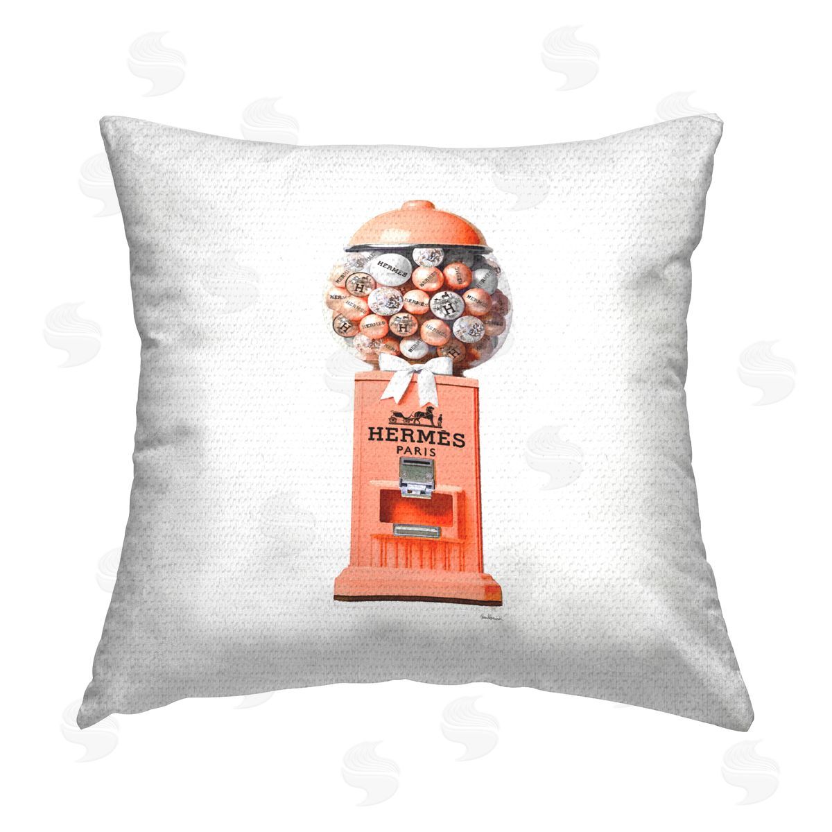 Amanda Greenwood Orange Gumball Machine Outdoor Quick-Dry Polyester Printed Throw Pillow