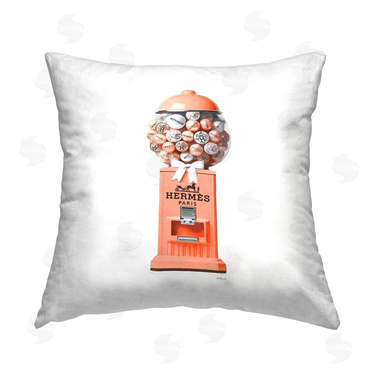 Amanda Greenwood Orange Gumball Machine Printed Plush Polyester Throw Pillow