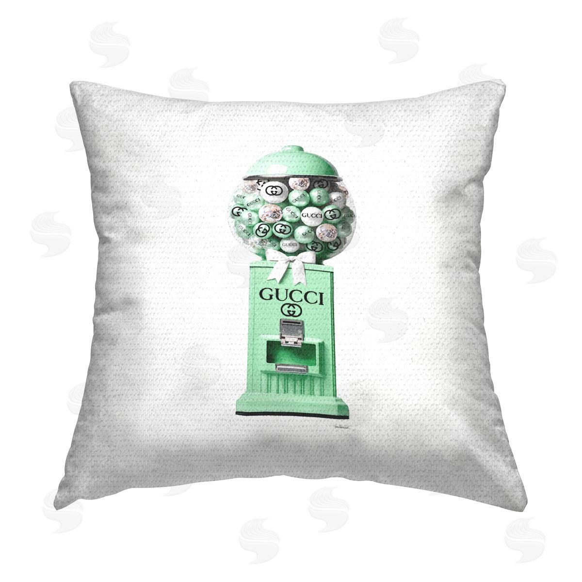 Amanda Greenwood Green Glam Gumballs Outdoor Quick-Dry Polyester Printed Throw Pillow