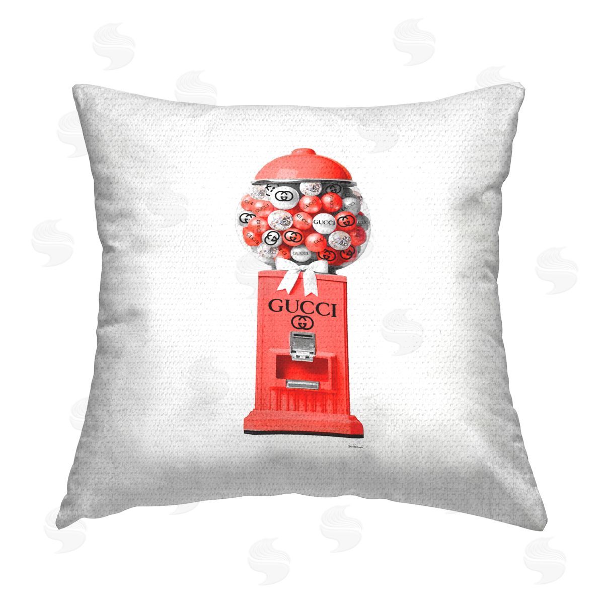Amanda Greenwood Red Fashion Gumballs Outdoor Quick-Dry Polyester Printed Throw Pillow