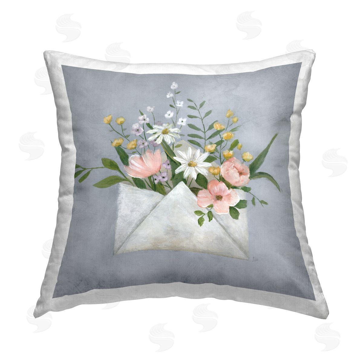Nan Floral Blooms Envelope Printed Plush Polyester Throw Pillow