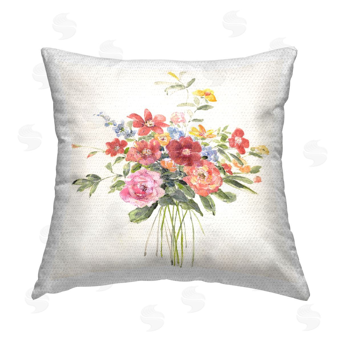 Sally Swatland Mixed Cottage Bouquet Outdoor Quick-Dry Polyester Printed Throw Pillow