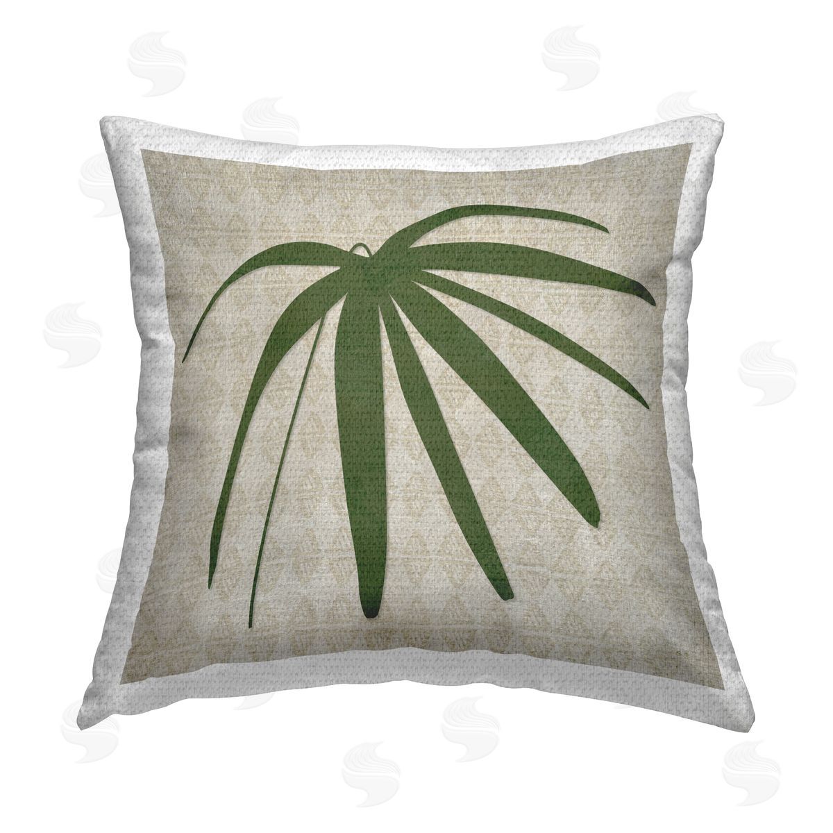 Susan Jill Boho Palm Leaf Outdoor Quick-Dry Polyester Printed Throw Pillow