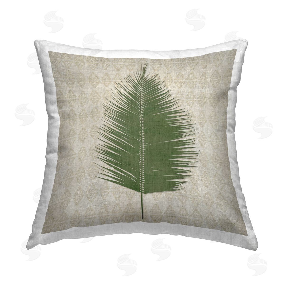 Susan Jill Boho Leaf Patterned Printed Plush Polyester Throw Pillow