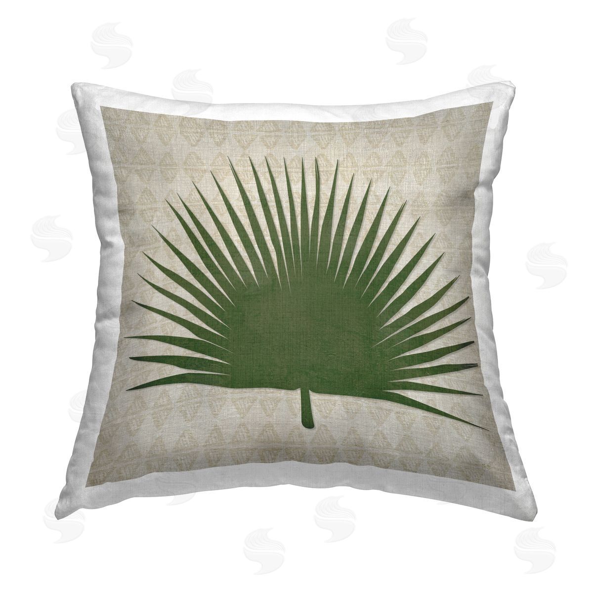 Susan Jill Fan Palm Patterned Printed Plush Polyester Throw Pillow