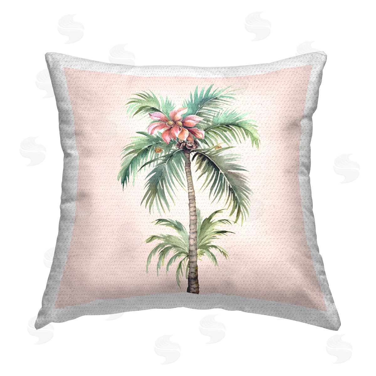 Birch & Ink Palm Tree & Hibiscus Outdoor Quick-Dry Polyester Printed Throw Pillow