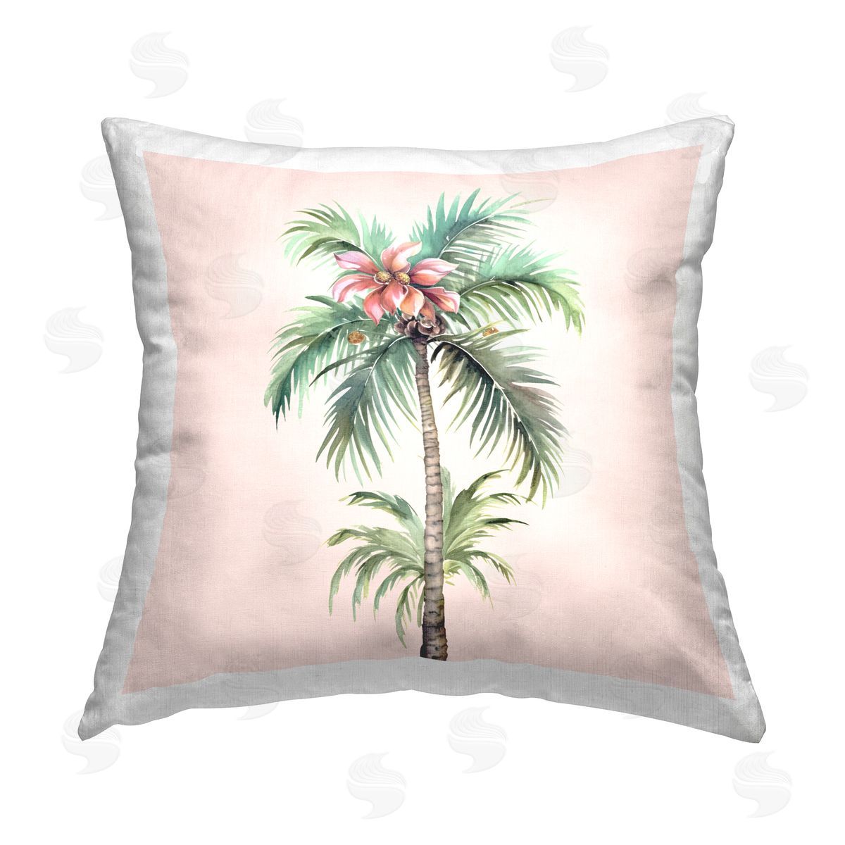 Birch & Ink Palm Tree & Hibiscus Printed Plush Polyester Throw Pillow