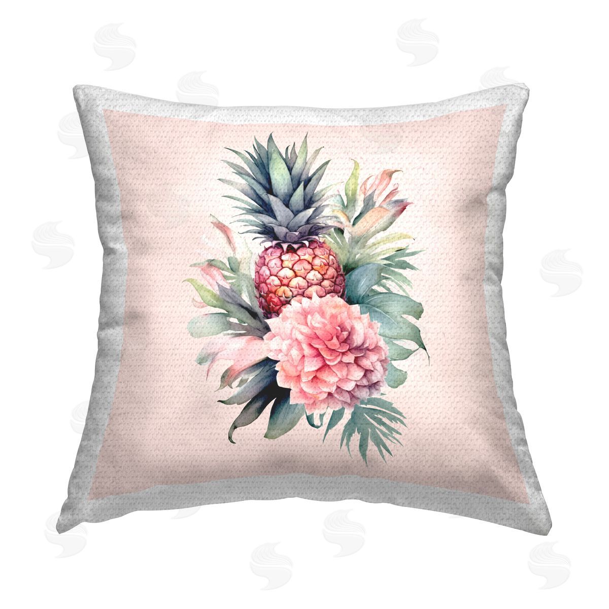 Birch & Ink Tropical Floral Pineapple Outdoor Quick-Dry Polyester Printed Throw Pillow