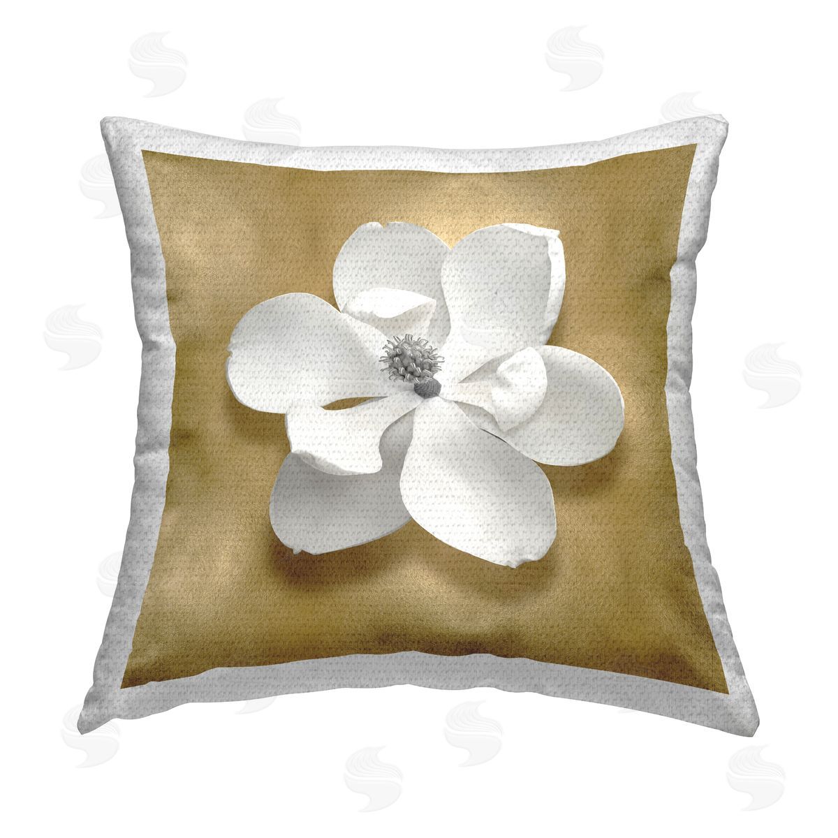 Caroline Kelly Glam & White Flower Outdoor Quick-Dry Polyester Printed Throw Pillow