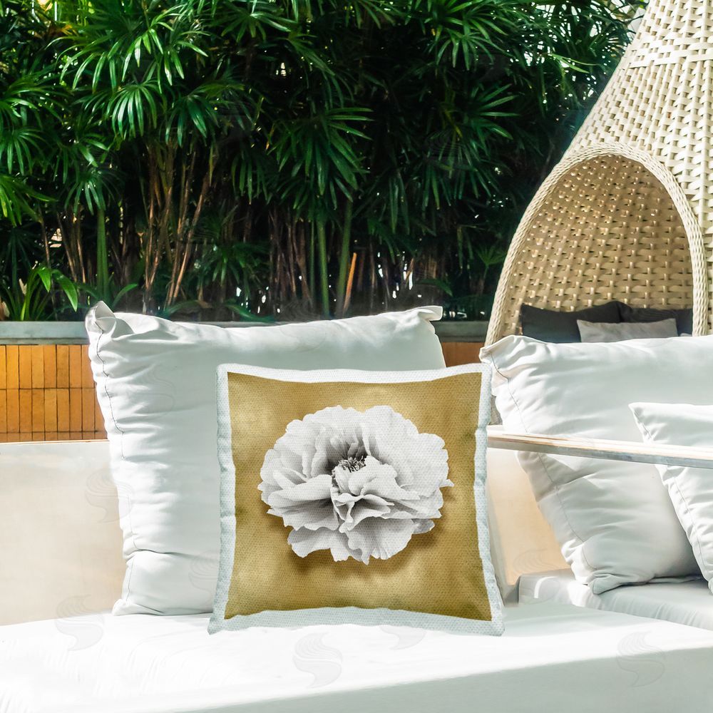 Caroline Kelly Peony on Glam Outdoor Quick-Dry Polyester Printed Throw Pillow in Back Yard
