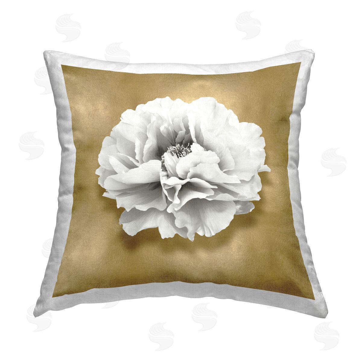 Caroline Kelly Peony on Glam Printed Plush Polyester Throw Pillow