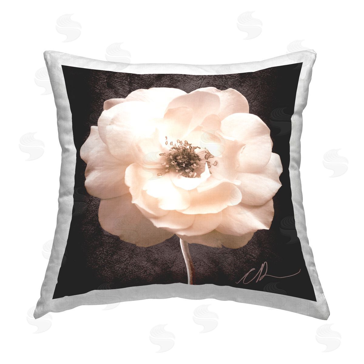 Christine Zalewski Vintage Rose Bloom Printed Plush Polyester Throw Pillow
