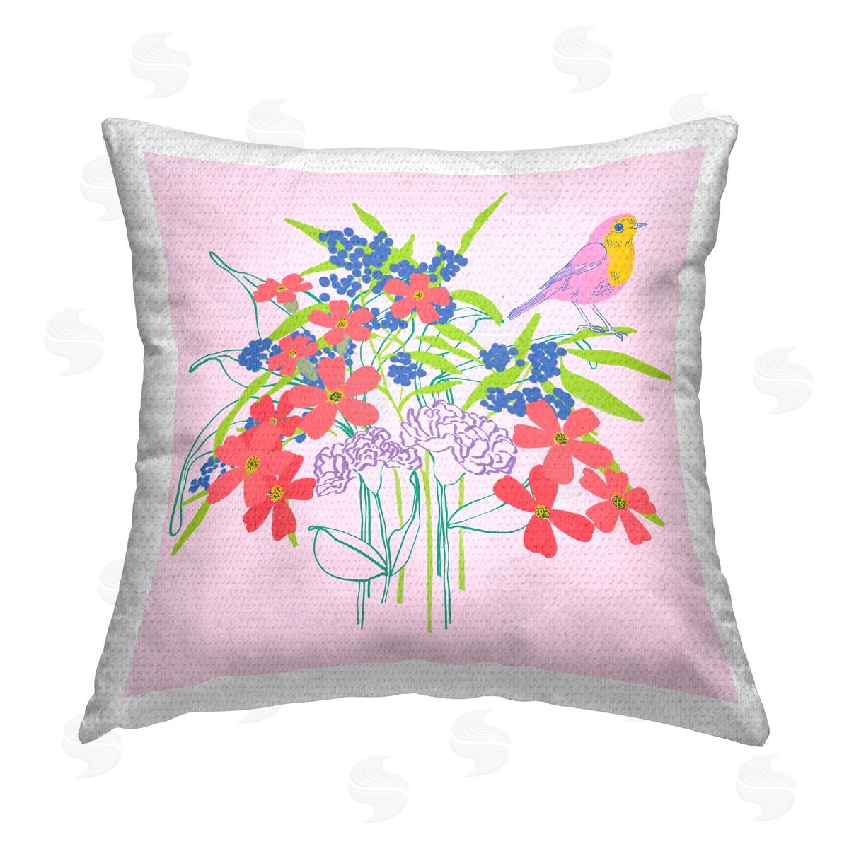 Pragya Kothari Modern Fluttering Petals Outdoor Quick-Dry Polyester Printed Throw Pillow