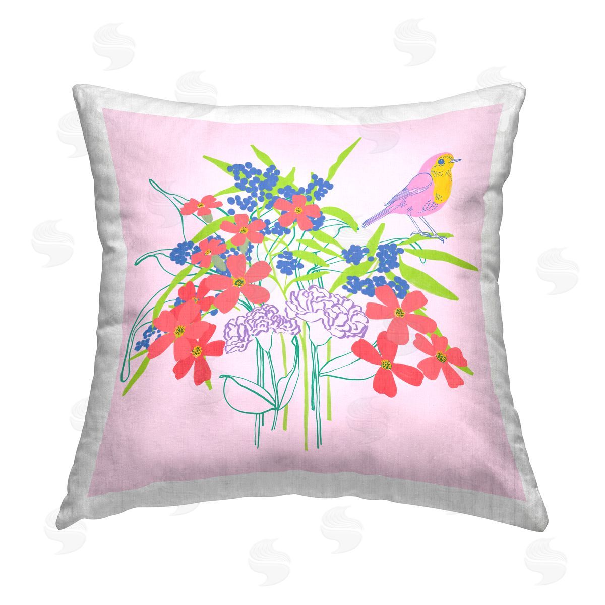 Pragya Kothari Modern Fluttering Petals Printed Plush Polyester Throw Pillow