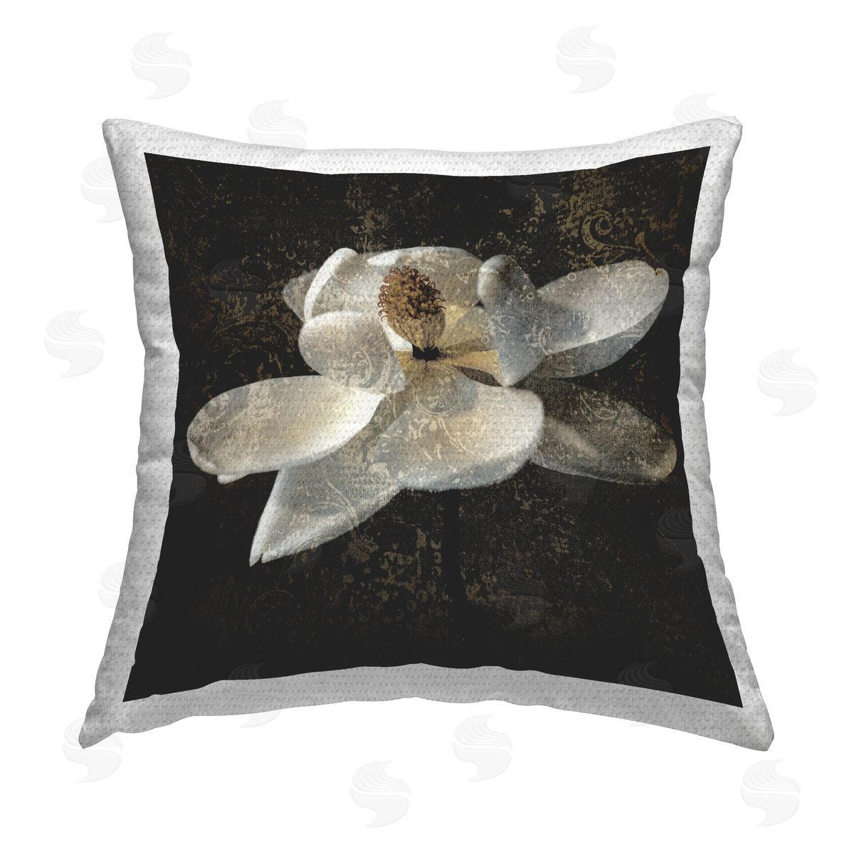 John Seba Vintage Pattern Flower Outdoor Quick-Dry Polyester Printed Throw Pillow