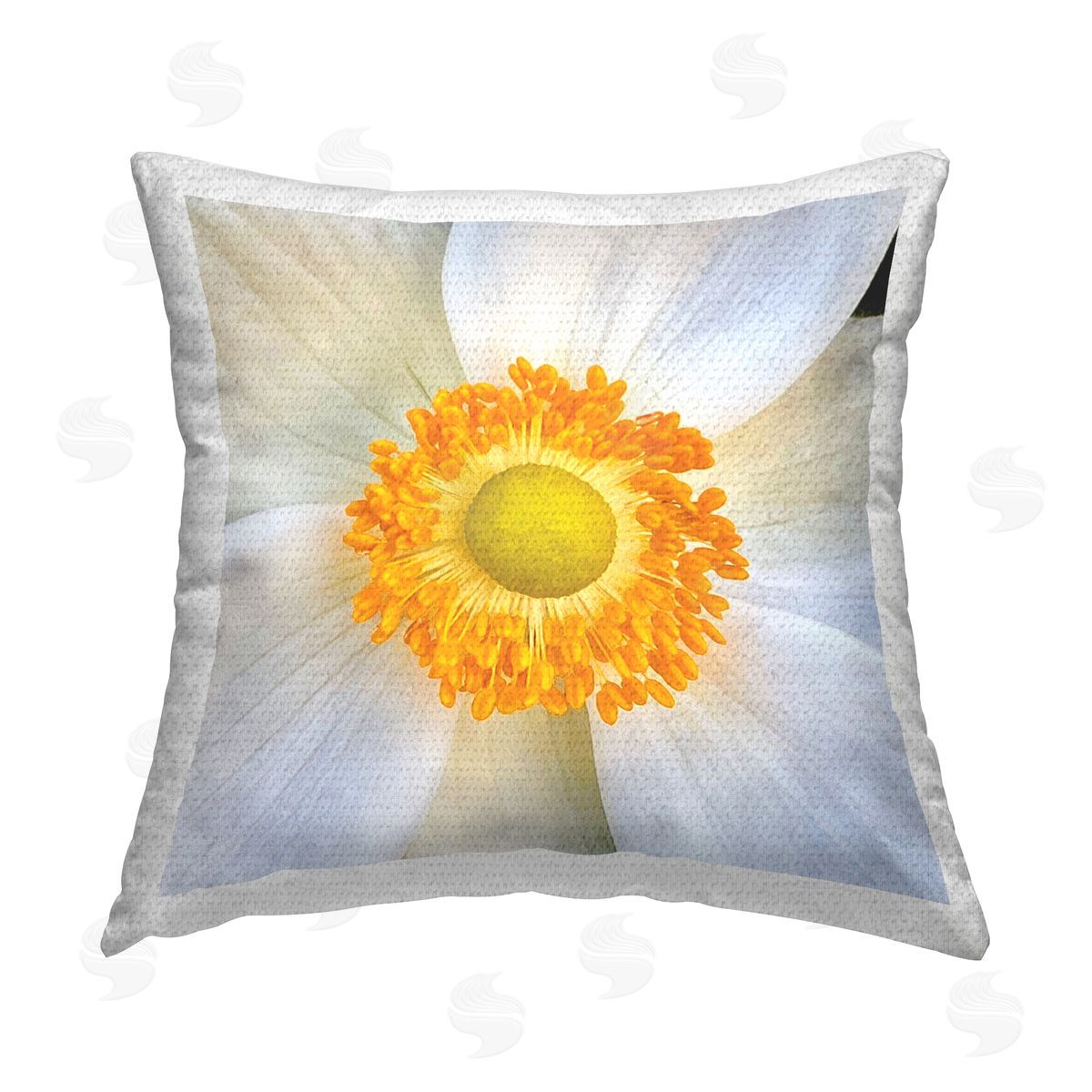 JG Studios White Close Up Bloom Outdoor Quick-Dry Polyester Printed Throw Pillow