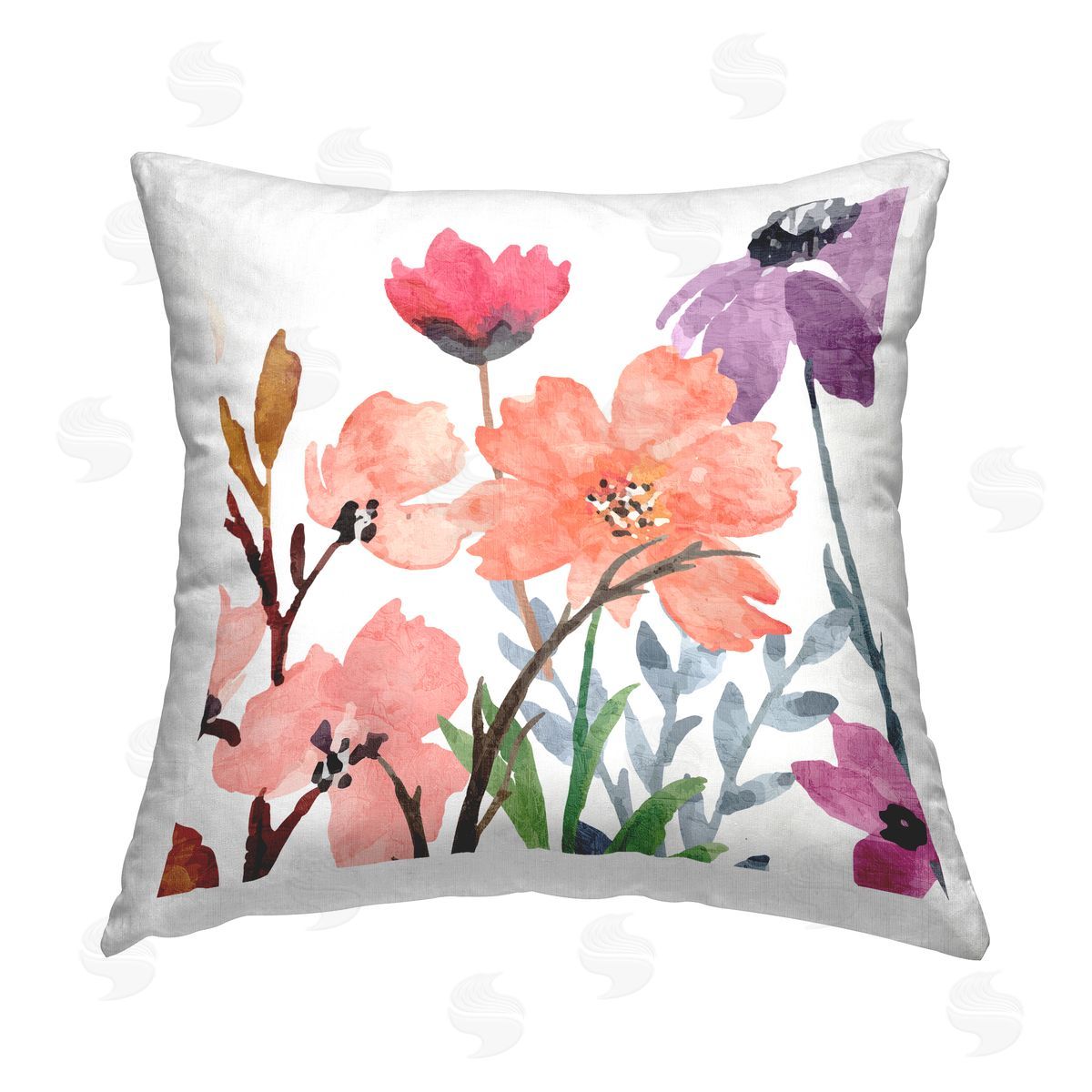 Kim Allen Mixed Spring Blooms Printed Plush Polyester Throw Pillow