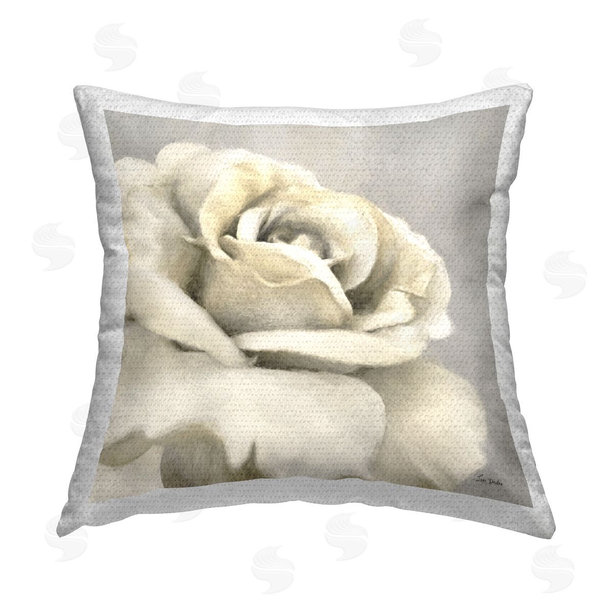 Lori Deiter White Rose Blossom Outdoor Quick-Dry Polyester Printed Throw Pillow