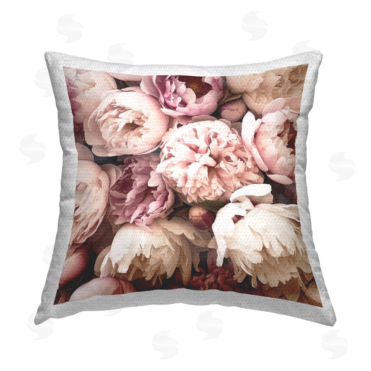 Riley B Blooming Peony Buds Outdoor Quick-Dry Polyester Printed Throw Pillow