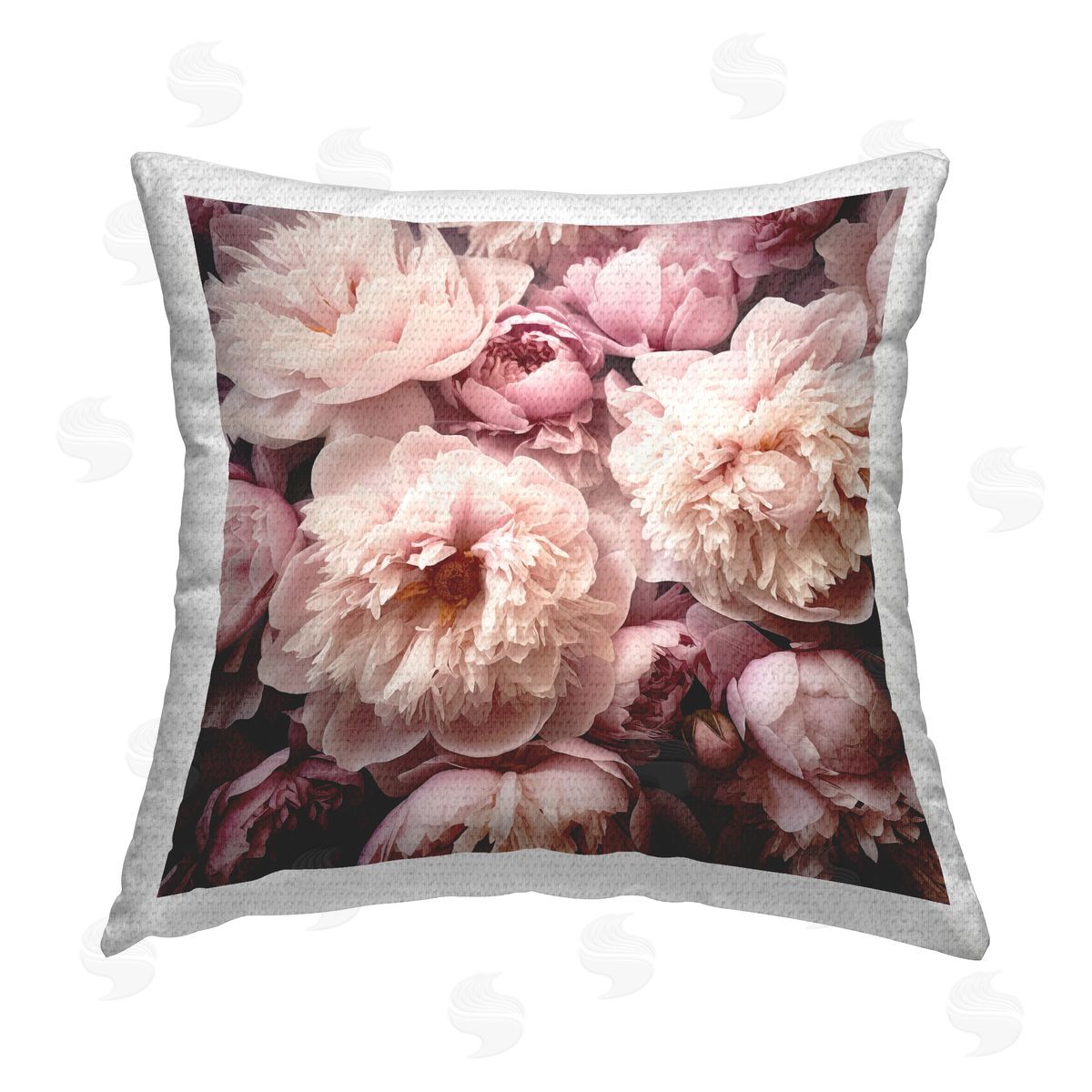 Riley B Mixed Peony Flowers Outdoor Quick-Dry Polyester Printed Throw Pillow
