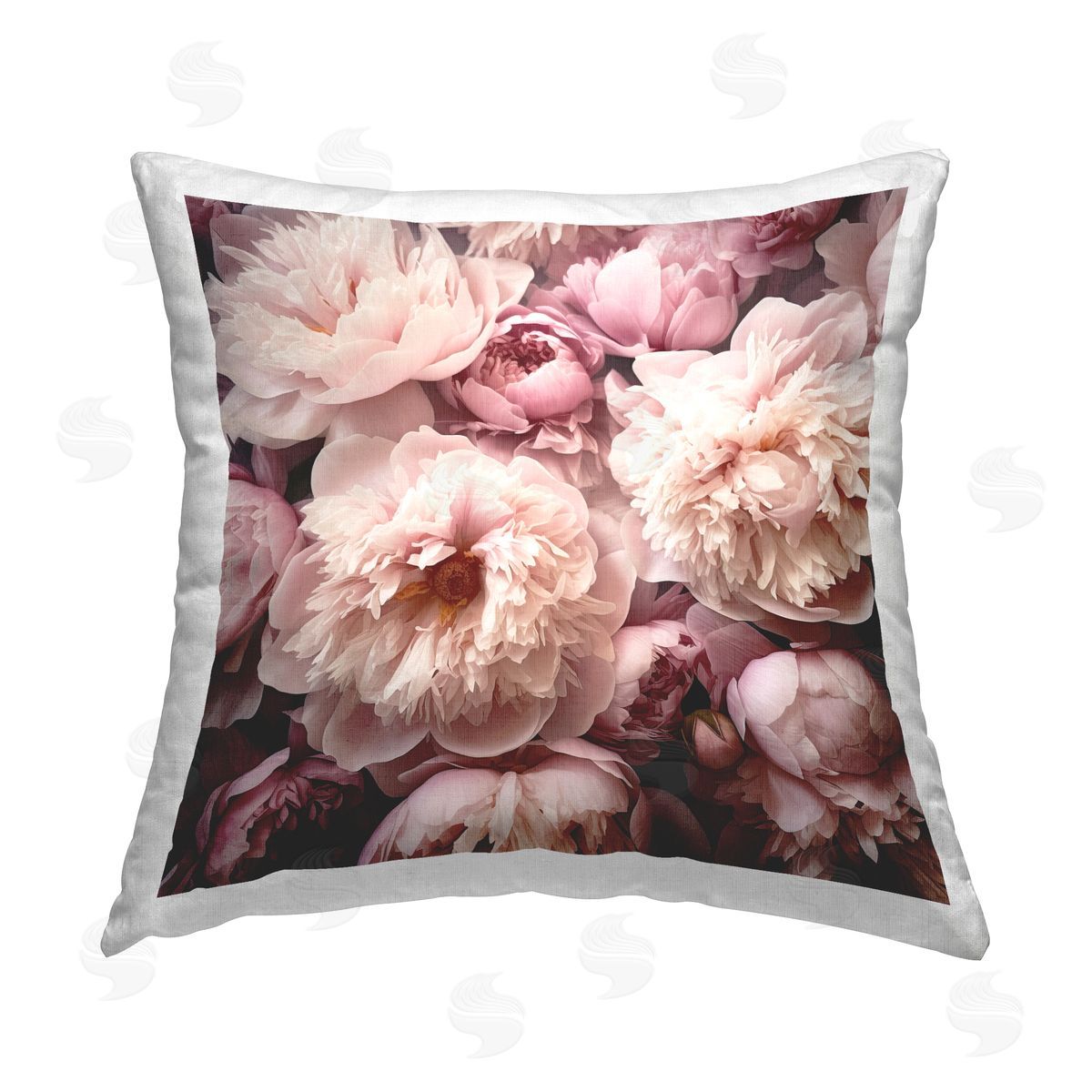 Riley B Mixed Peony Flowers Printed Plush Polyester Throw Pillow