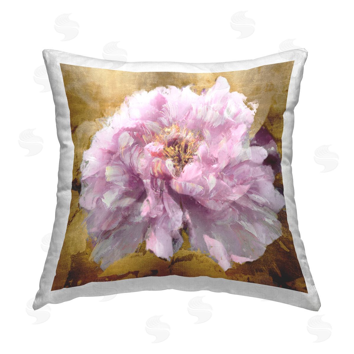 Shawna Sullivan Pink Abstract Carnation Printed Plush Polyester Throw Pillow