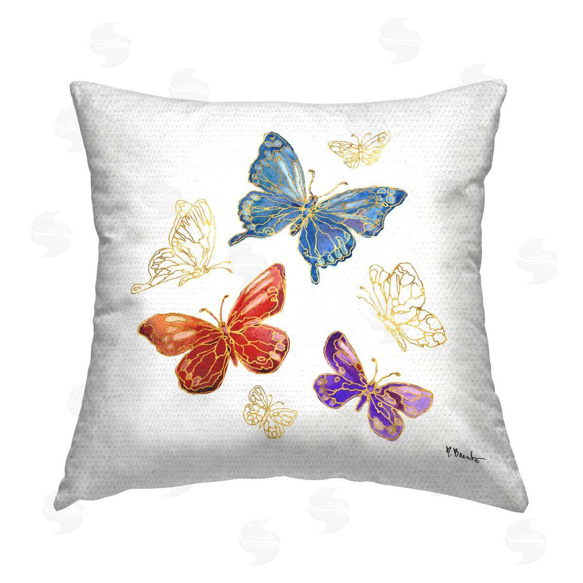 Paul Brent Mixed Glam Butterflies Outdoor Quick-Dry Polyester Printed Throw Pillow