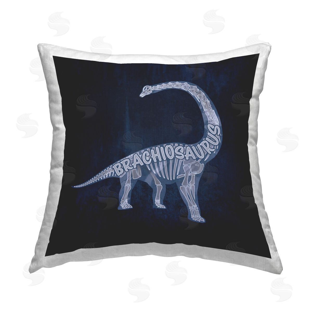 Lauren Rader Blue Brachiosaurus X-Ray Printed Plush Polyester Throw Pillow