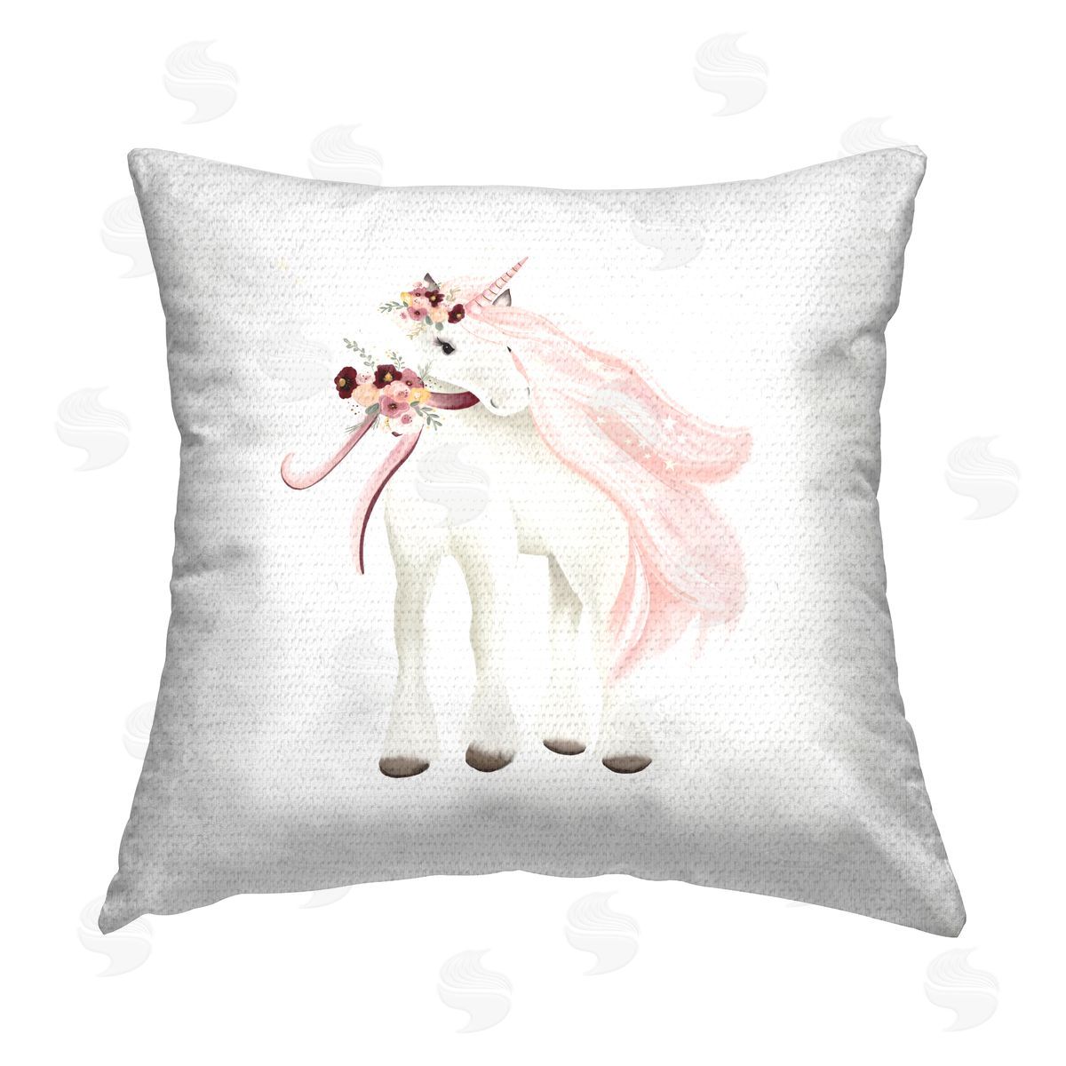 Studio Q Stylish Pink Unicorn Outdoor Quick-Dry Polyester Printed Throw Pillow