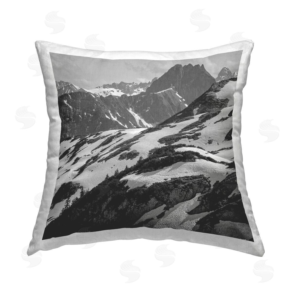 Stupell Studio Snowy Mountain Peaks Printed Plush Polyester Throw Pillow