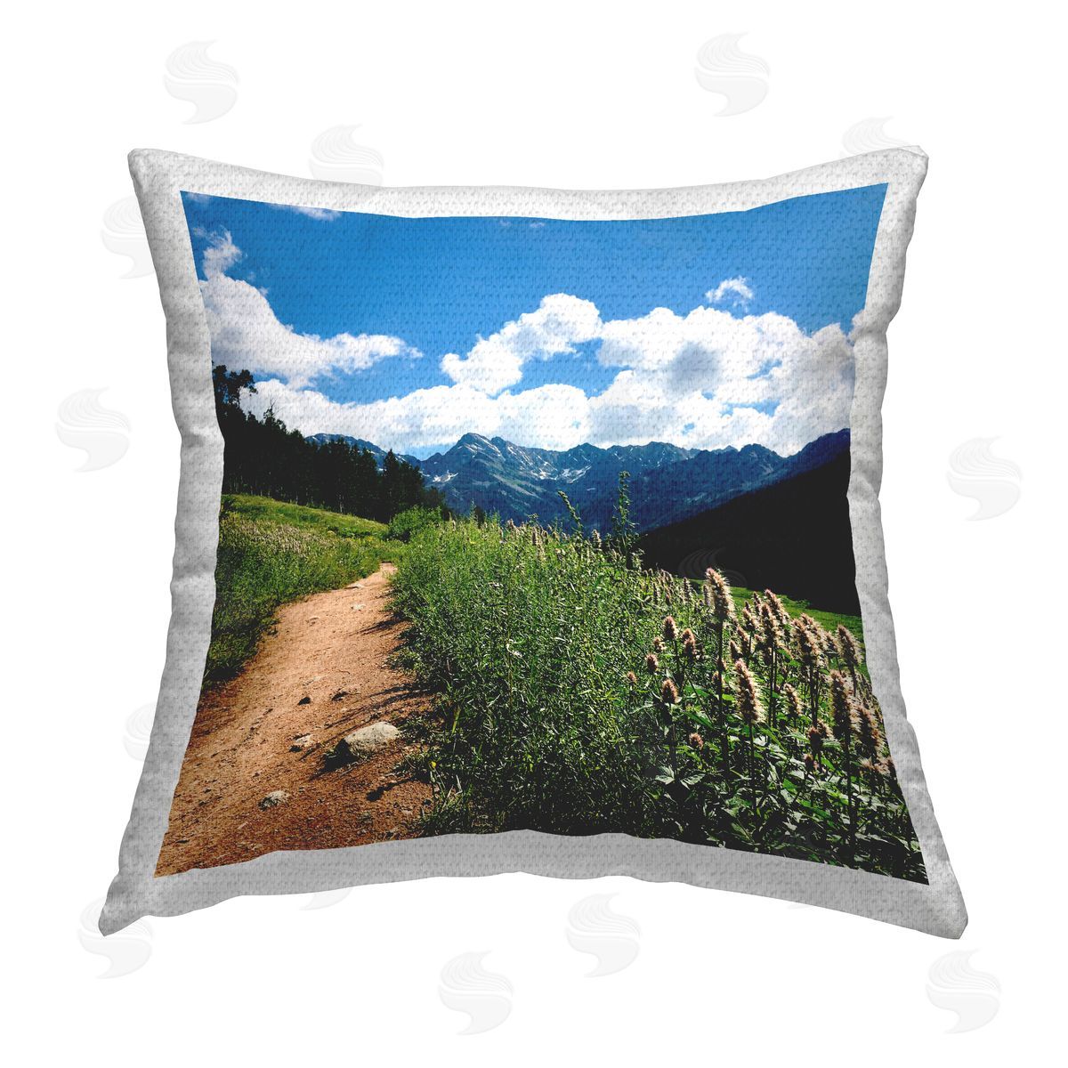 Anna Coppel Cloudy Mountain Trail Outdoor Quick-Dry Polyester Printed Throw Pillow