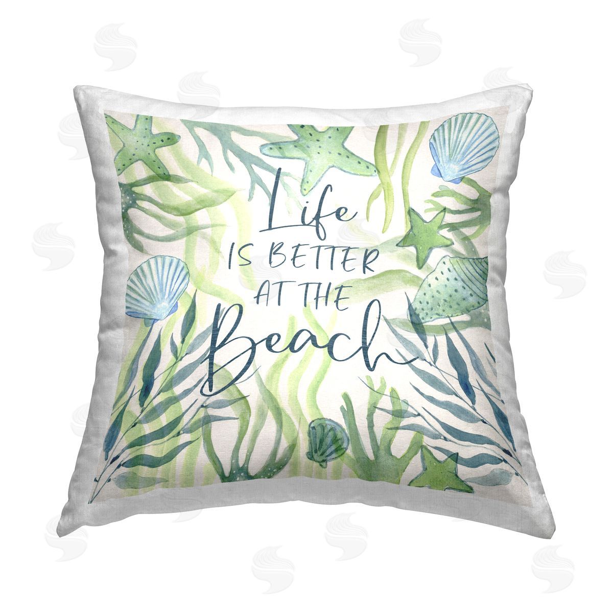 Janet Tava Better At Beach Phrase Printed Plush Polyester Throw Pillow
