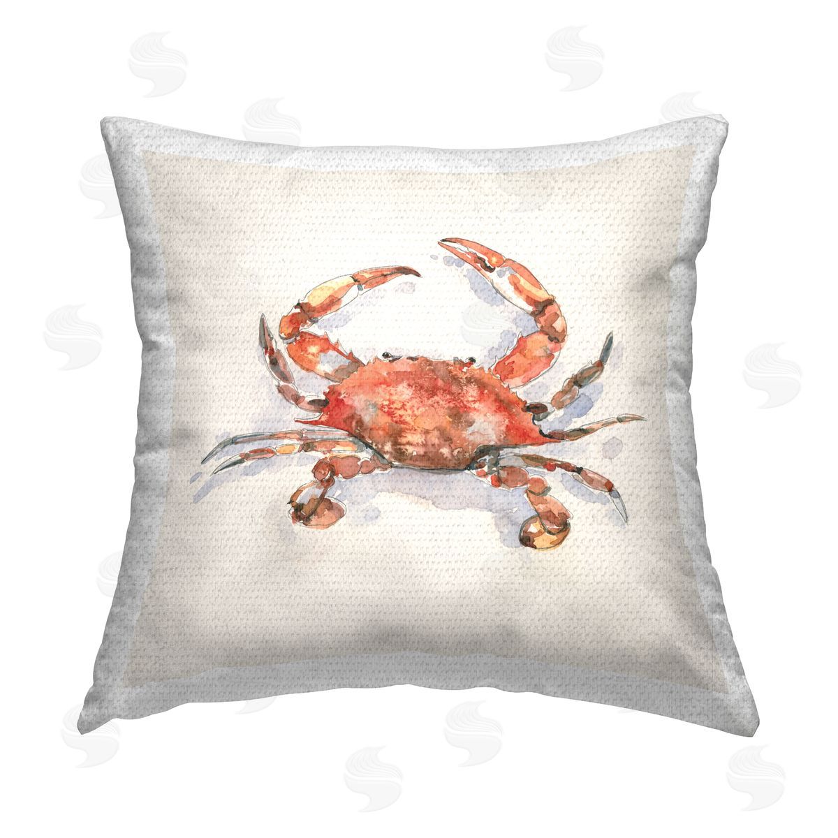 Emma Caroline Red Crab Wildlife Outdoor Quick-Dry Polyester Printed Throw Pillow