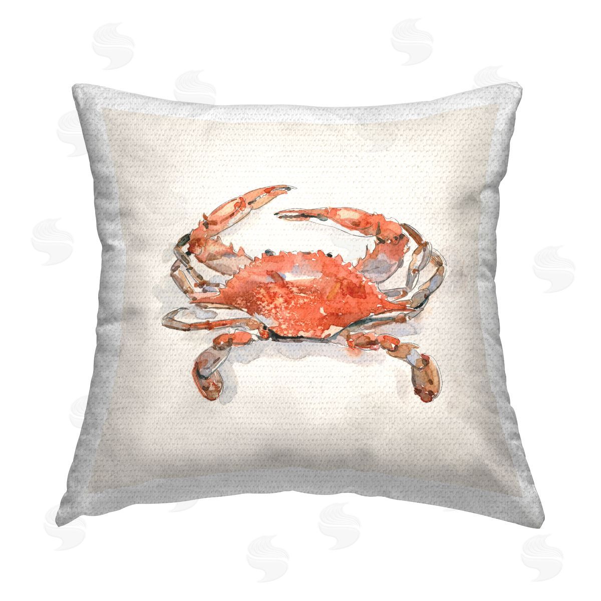 Emma Caroline Nautical Red Crab Outdoor Quick-Dry Polyester Printed Throw Pillow