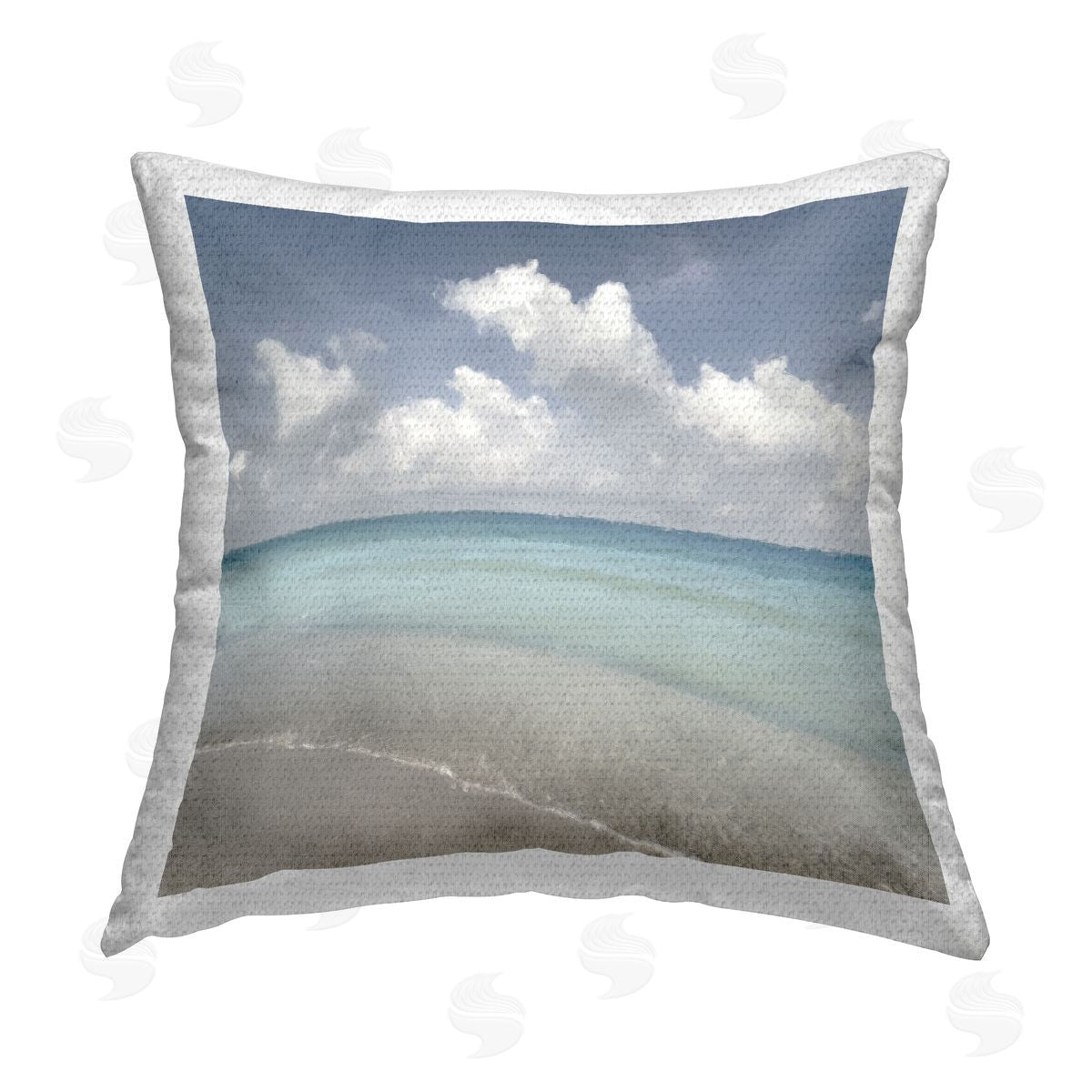 Christine Zalewski Cloudy Beach Shore Outdoor Quick-Dry Polyester Printed Throw Pillow