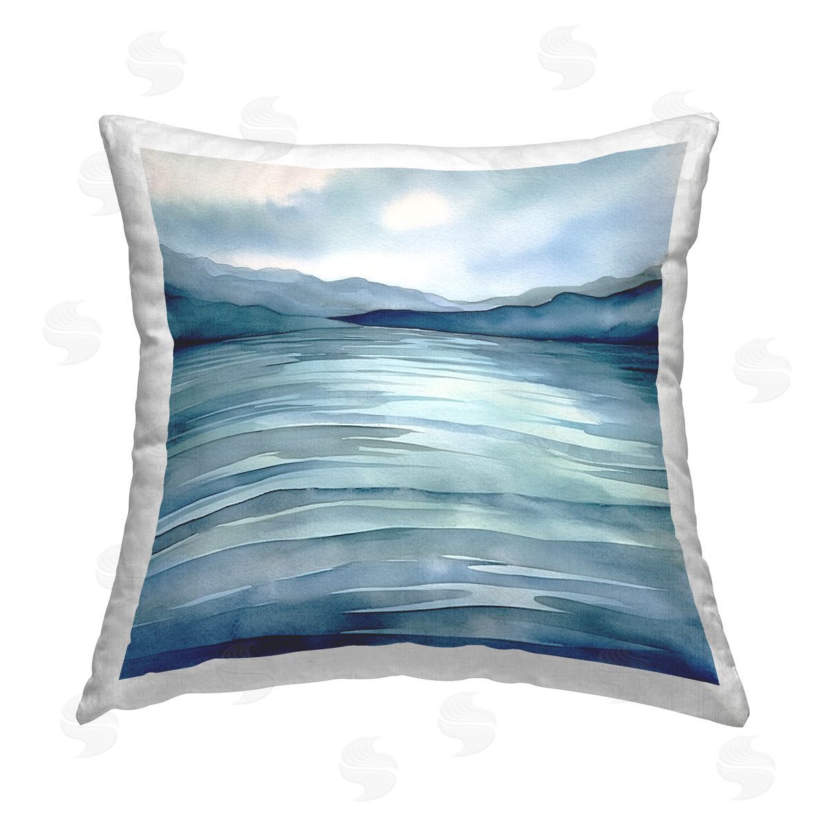 Andrea Haase Abstract Lake View Printed Plush Polyester Throw Pillow