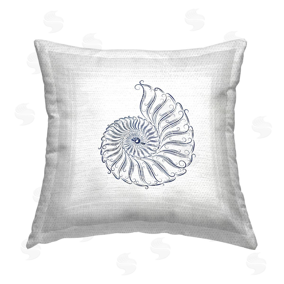 Karen Smith Simple Nautilus Shell Outdoor Quick-Dry Polyester Printed Throw Pillow