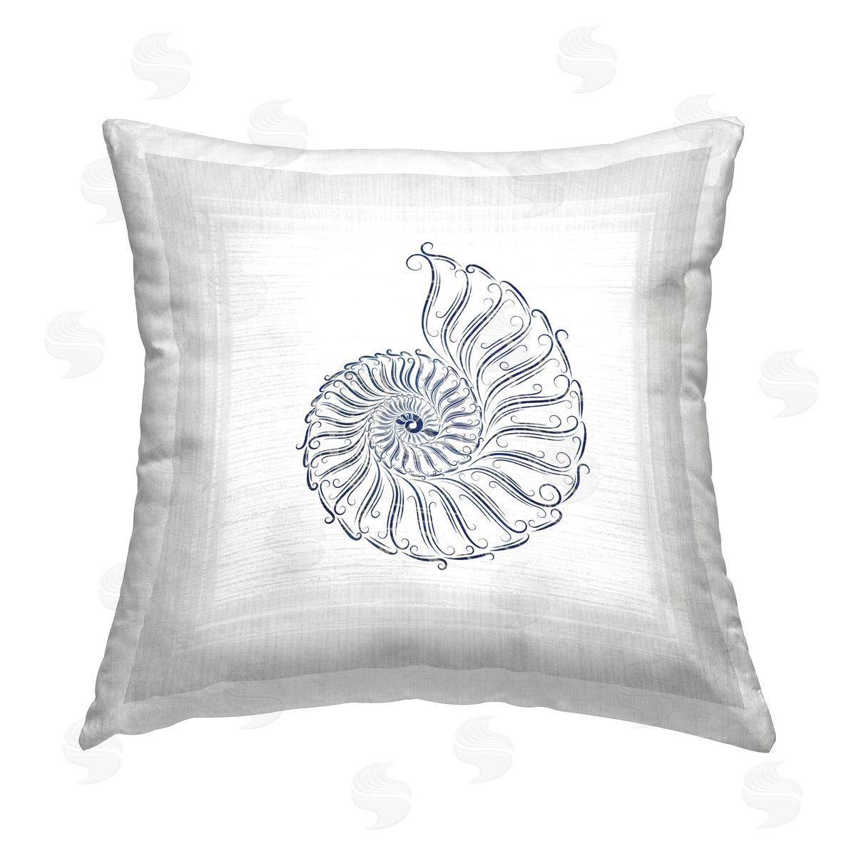 Karen Smith Simple Nautilus Shell Printed Plush Polyester Throw Pillow