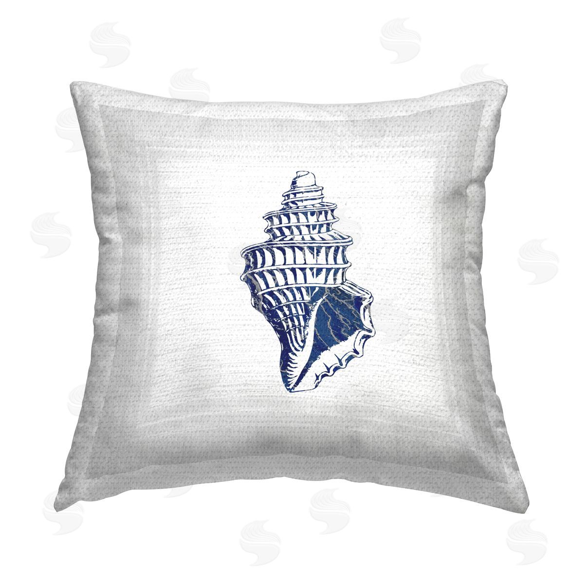 Karen Smith Blue Conch Shell Outdoor Quick-Dry Polyester Printed Throw Pillow
